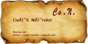 Csák Nándor névjegykártya
